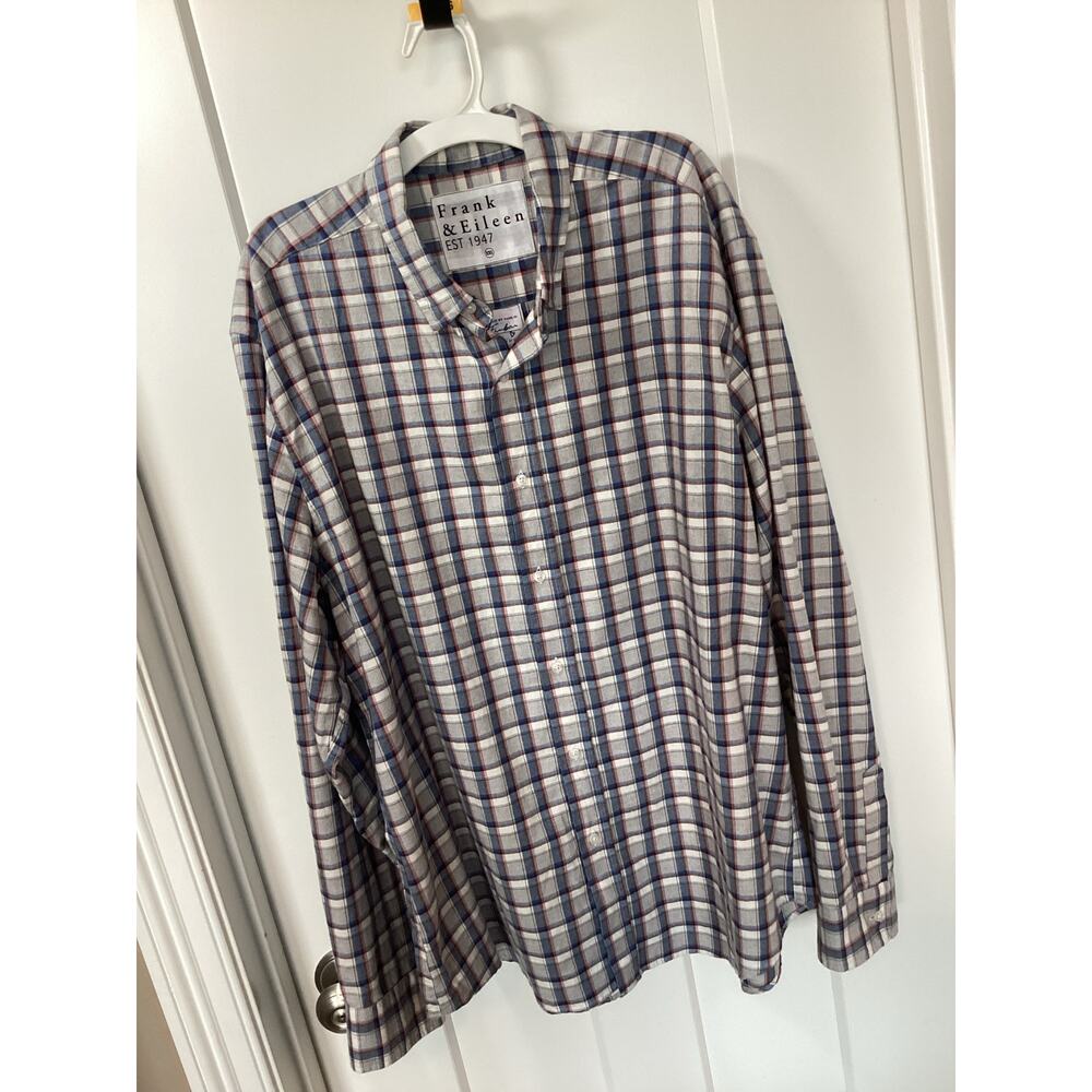 Frank & Eileen Women's Plaid “Eileen” Relaxed Fit Flannel Shirt Tp Gray Size XXL